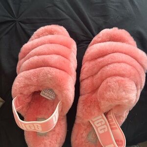 UGG Coral Fluffy Slides
